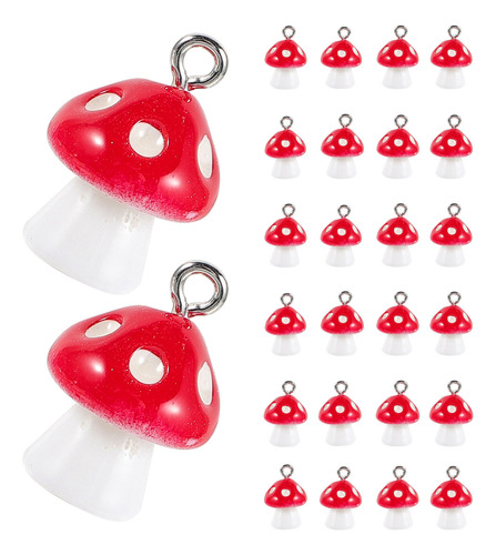 30 Colgantes Con Forma De Hongo Simulado De 12 Mm, A La Moda