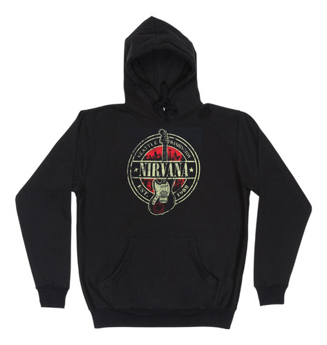 Hoodie Canguro Buzo Nirvana Kurt Cobain Grunge Rock 