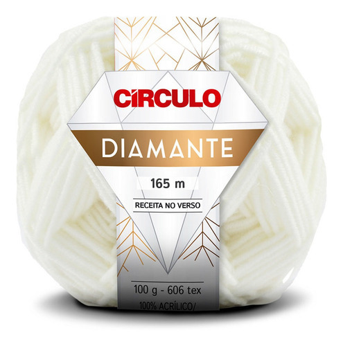 1 Novelo De Fio Diamante Circulo - 100g Cor 8001 - BRANCO
