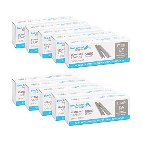 50,000 Staples, Standard 1/4 Inch Length And 210 Staple...