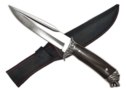 Faca Esportiva Taue H6 Full Tang Cabeça De Lobo (32,8cm)