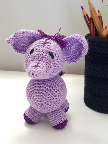 Elefante, Muñeco Tejido-amigurumi.