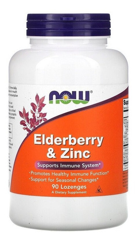 Now Foods Elderberry Sauco Y Zinc 90 Pastillas Inmunidad Sfn