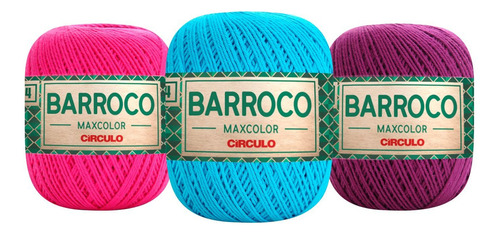 Barroco Maxcolor 4 Fios 200gr Kit 03 Un Linha Crochê Tricô Cor -cor Aleatória