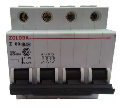 Termica Tetrapolar 4x10 A Zoloda Termomagnetica 4x10a