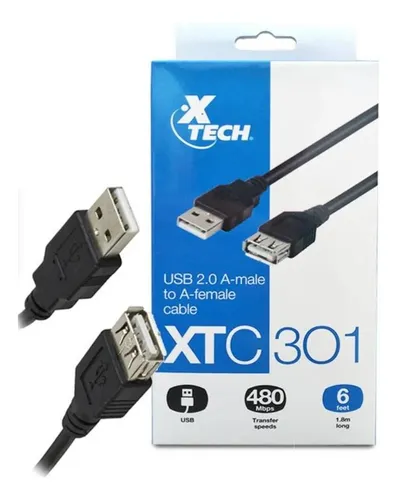 Cable Extensión Usb Macho A Hembra 1.8 Metros 2.0 Xtech