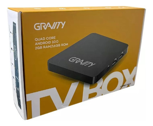 Smart Tv Box Gravity 4k Uhd Android 10 Quadcore 16gb 2gb Ins Color Negro Tipo De Control Remoto Estándar