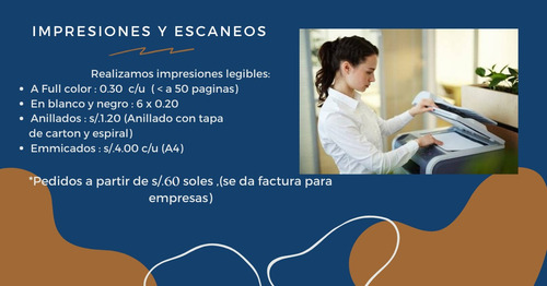 Imagen 1 de 1 de Impresiones,empastados,emmicados Y Escaneos (por Mayor)