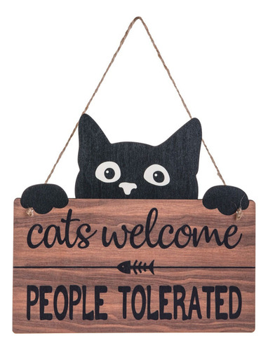 Divertido Cartel De Bienvenida Para Gatos, Gatos Que Dan La