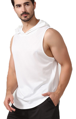 Camiseta Sin Mangas Con Capucha Para Hombre Fitness Deportes