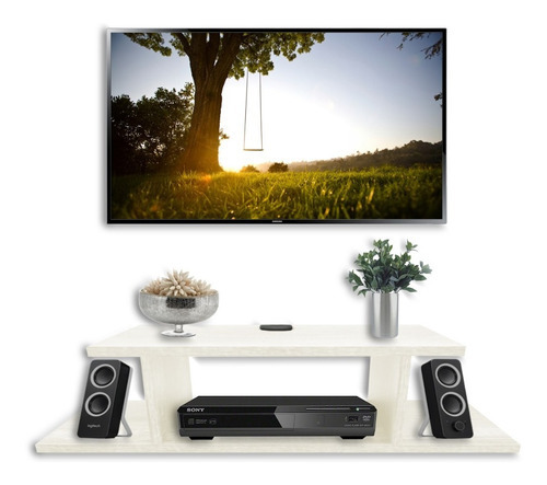 Imagen 1 de 8 de Estante Flotante Moderno Para Equipos De Tv 70 X 20 Cm Color Teca Ártico