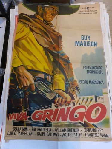 1 Antiguo Afiche De Cine Viva Gringo -guy Madison 719