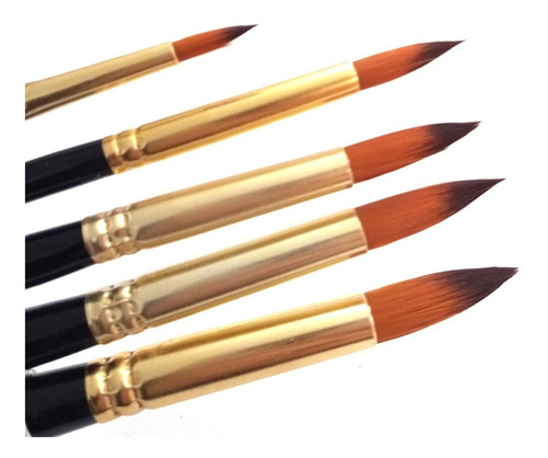 Set Pincel Almendrado Artistico X5 Calidad Profesional