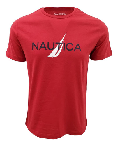 Nautica Camiseta De Cuello Redondo Con Logotipo Para Hombre 