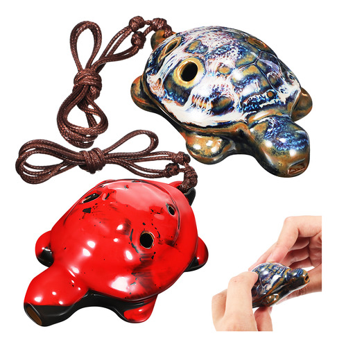 Ocarina De Cerámica Con Forma De Tortuga, 2 Unidades, Seis A