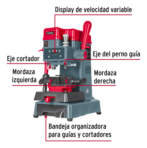 Duplicadora De 8 Tipos De Llaves, Tipo Taladro, Hermex