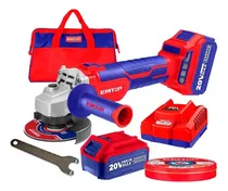 Comprar Emtop Kit Amoladora Sin Carbones Cargador 4ah 2 Bat 5a - Tyt Color Rojo\u002Fazul