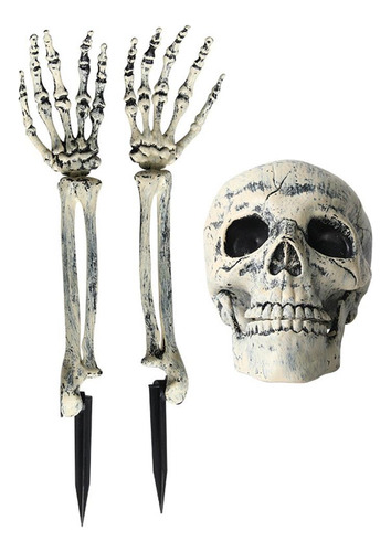 Brillante Cabeza De Esqueleto, Manos Y Brazos De Halloween,