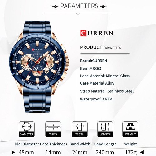 Reloj Para Hombre Con Manecillas Impermeables Luminous Weara