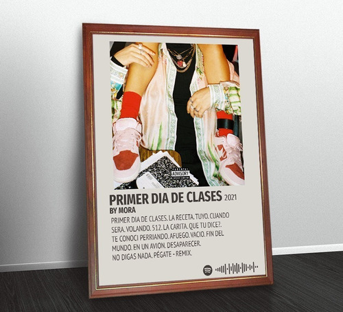 Mora Poster Album Primer Día De Clases En Cuadro Vidriado 