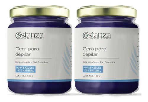 Cera Española Depilacion Axilas, Bikini Cera depilatoria Moras Azules COSTANZA - Pack de 2 unidades