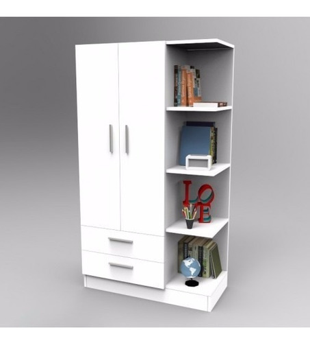 Placard Ropero Dormitorio 2 Puertas 2 Cajones Organizador