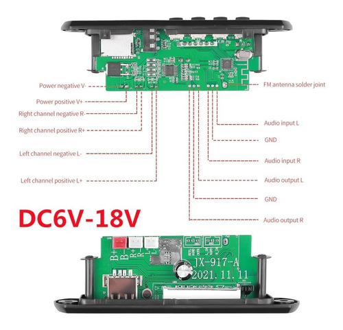Imagem 4 de 4 de Placa Amplificada 2x25w Decodificadora Bluetooth 5.0 Mp3