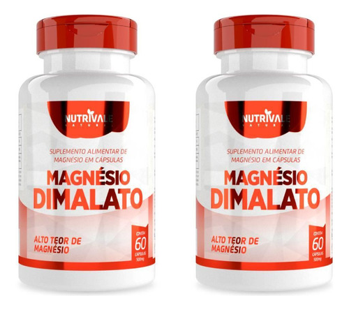 Kit 2x Magnésio Dimalato 260mg 60 Cápsulas Nutrivale