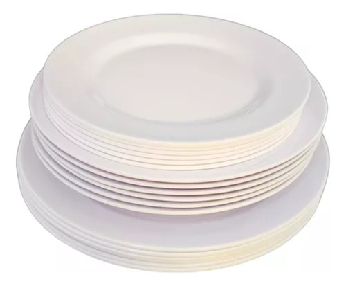 Set X18 Piezas Juego De Platos Melamina Asado Comedor Vajill