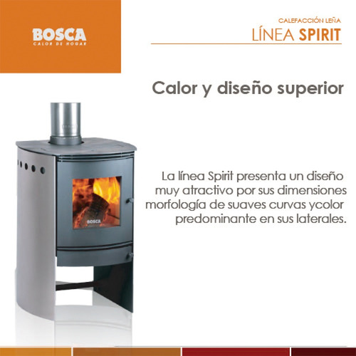 Imagen 5 de 6 de Salamandra Estufa Bosca Acero Inoxidable Leña S380i Spirit