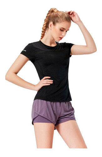 Polera Deportiva Mujer Bhap Negro Running