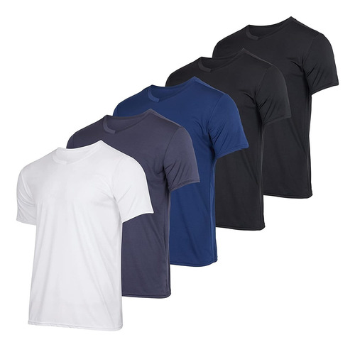 Paquete Con 5 Piezas: Camiseta De Cuello En V Para Hombre Qu