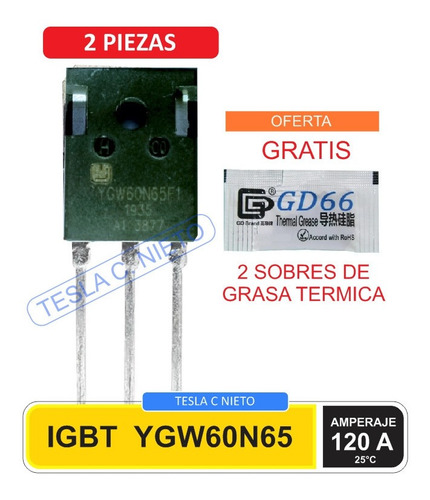 Ygw60n65 Igbt Ygw60n65 2 Piezas Refaccion Original