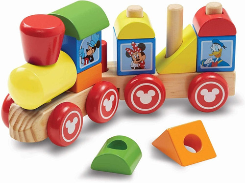 Melissa&doug Disney Mickey - Tren Apilable De Madera 14 Pz