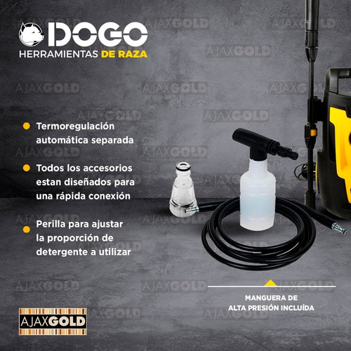 Imagen 4 de 7 de Hidrolavadora Alta Presion Nexus 100bar 1400w + Accesorios