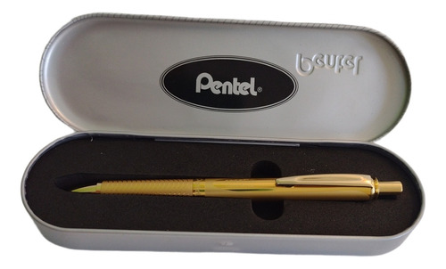 Bolígrafo Energel 0,7mm Con Estuche Tinta Negra Pentel Color Del Exterior Dorado