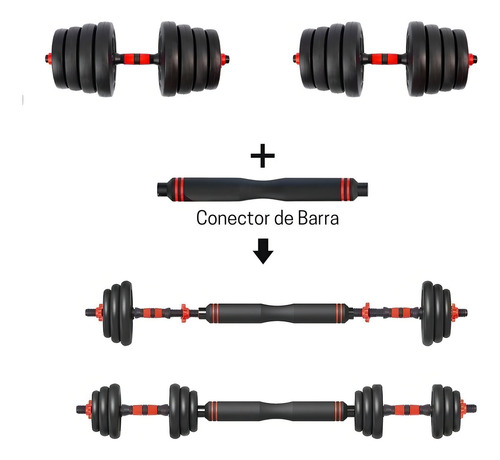 Kit de pesas rusas Halter Ring Bar 6 en 1 para culturismo, 30 kg, Yangfit