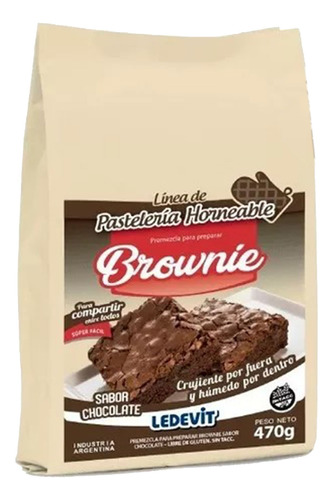 Premezcla Brownie Ledevit X 500grs Cotillon Sergio Once 