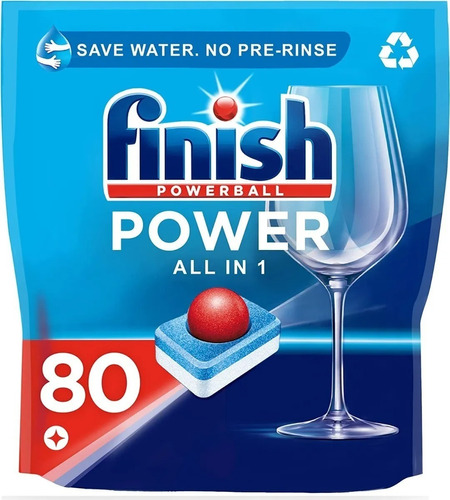 Finish Powerball Detergente Lavavajillas Doypack 80 Tabletas