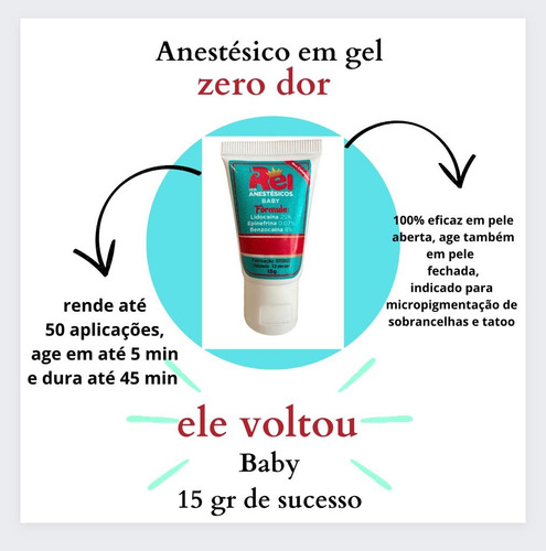 Gel de micropigmentación estética, calmante sin dolor, 15 g. Tiempo de aplicación: anestésico diurno y nocturno
