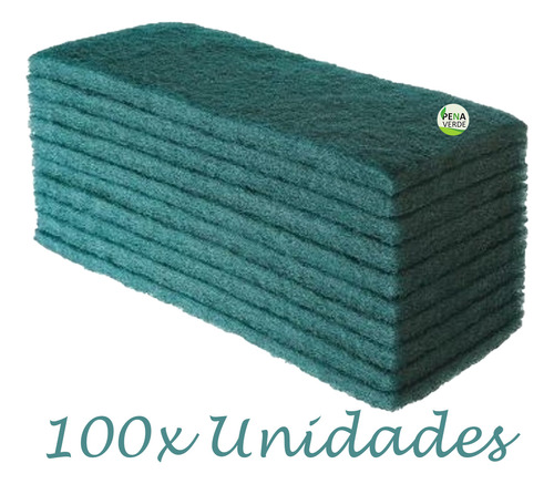 Fibra Verde Multiuso Limpeza Uso Geral 10x23cm - Kit 100 Un