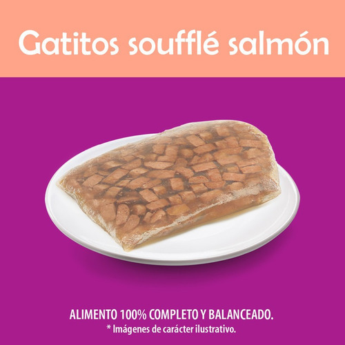 Imagen 3 de 5 de Whiskas, Alimento Gatitos Soufflé Salmon, 24ud 85g C/u