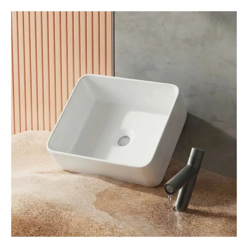 Cuba De Apoio Branca Cerâmica 40x30cm acabamento premium hidrófuga para banheiro moderno Winda