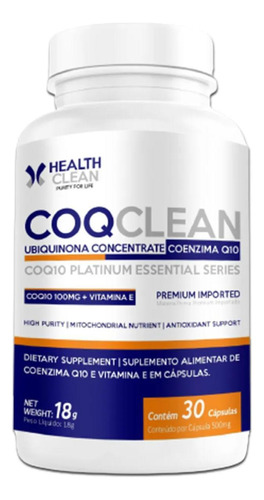 Coenzima 30 Capsulas - Health Clean Sem Sabor 30 Capsulas