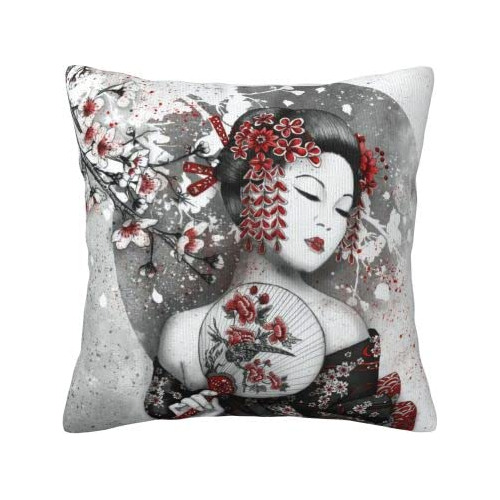 Fundas De Almohada Estilo Geisha Japonesa, Funda De Ter...