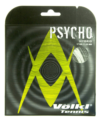 Volkl Psycho Hybrid 16g Cuerda Tenis Negra Plateada Negro