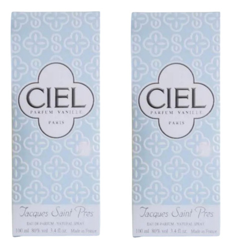 2 Perfumes Ciel Vanille Jacques Saint Pres 100ml Edp Dama