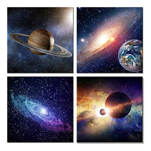 Wieco Art Star Sky Space Pinturas En Lienzo Arte De Pared Gr