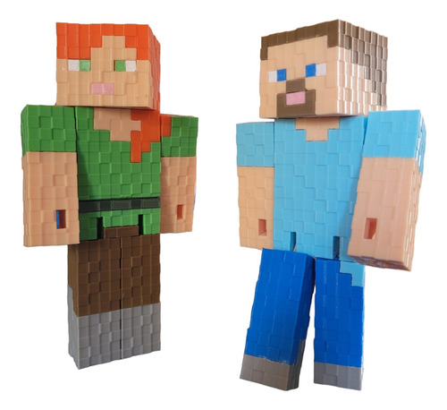 Combo Steve Y Alex Minecraft 3d