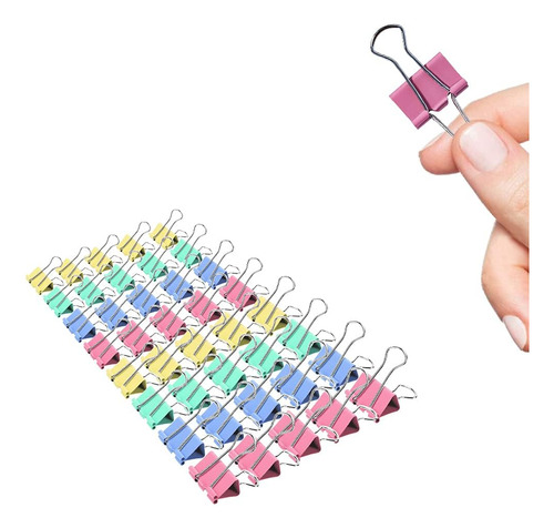 Clips Pequeños Para Carpeta 80 Unidades Colores En Caja